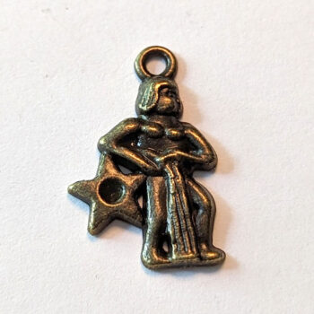 Aquarius Zodiac Charm Antique Bronze