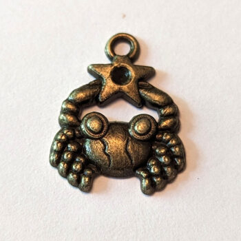 Cancer Zodiac Charm Antique Bronze