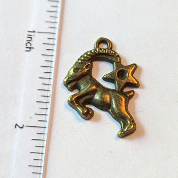 Capricorn Zodiac Charm Antique Bronze - Image 2