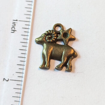 Aries Zodiac Charm Antique Bronze - Image 2