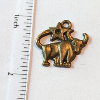 Taurus Zodiac Charm Antique Bronze - Image 2