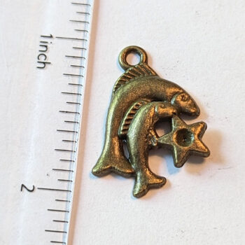 Pisces Zodiac Charm Antique Bronze - Image 2