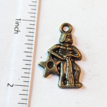 Aquarius Zodiac Charm Antique Bronze - Image 2