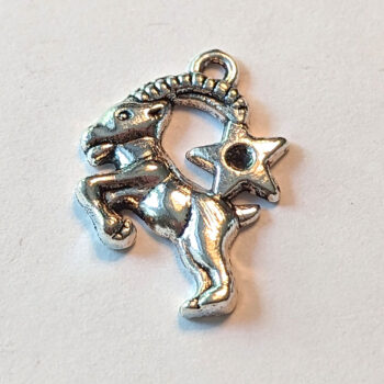 Capricorn Zodiac Charm Antique Silver