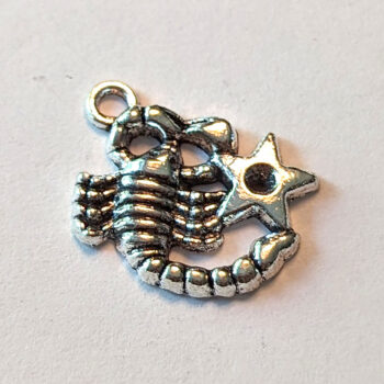 Scorpio Zodiac Charm Antique Silver