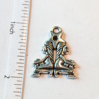 Gemini Zodiac Charm Antique Silver - Image 2