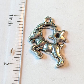 Capricorn Zodiac Charm Antique Silver - Image 2