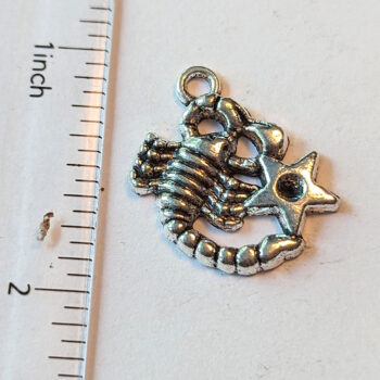 Scorpio Zodiac Charm Antique Silver - Image 2