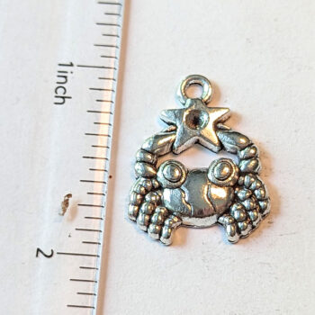 Cancer Zodiac Charm Antique Silver - Image 2