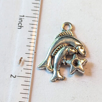 Pisces Zodiac Charm Antique Silver - Image 2