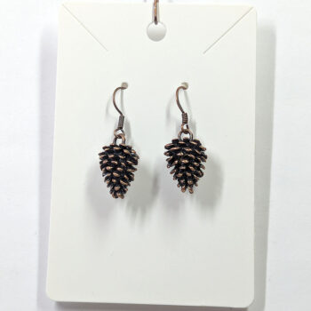 Pine Cone 3D Antique Copper Earrings - Image 5