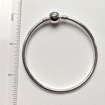 Silver Stainless Steel Charm Bangle Bracelet - Image 2