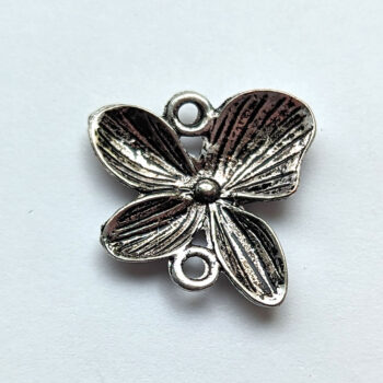 Orchid Flower Connector / Pendant Antique Silver - Image 4