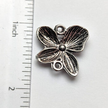 Orchid Flower Connector / Pendant Antique Silver - Image 3