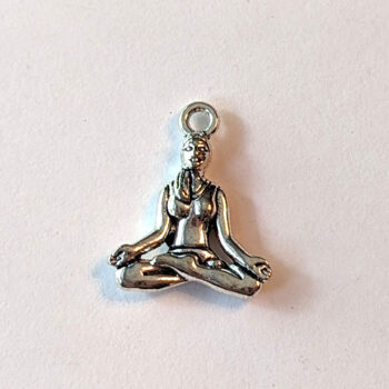 Yoga Meditation Charm Antique Silver