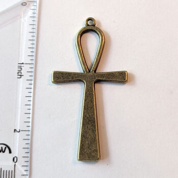 Large Egyptian Ankh Pendant Antique Bronze - Image 2