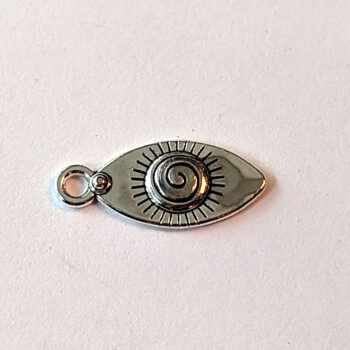 Small Egyptian Eye of Horus Charm Oval Antique Silver