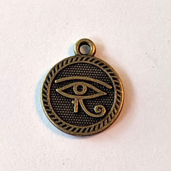 Egyptian Eye of Horus Charm Round Antique Bronze