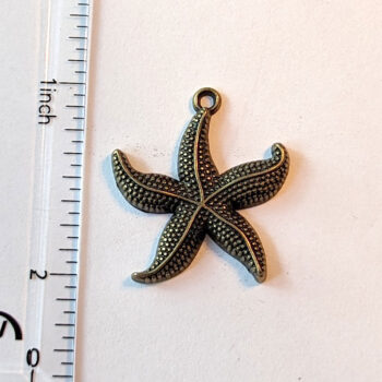 Textured Starfish Charm Antique Bronze - Image 2