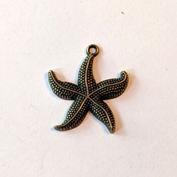 Textured Starfish Charm Antique Bronze