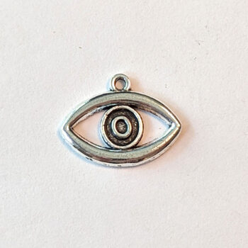 Egyptian Eye of Horus Hollow Charm Oval Antique Silver