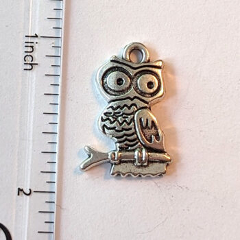 Antique Silver Owl Charm - Image 2