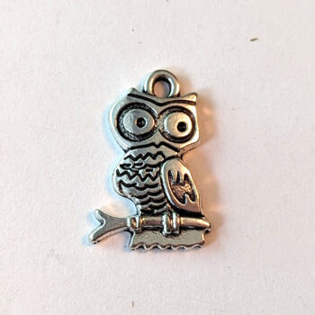 Antique Silver Owl Charm