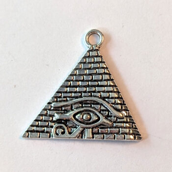 Egyptian Eye of Horus Pyramid Pendant Antique Silver