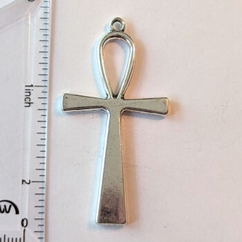 Large Egyptian Ankh Pendant Antique Silver - Image 2