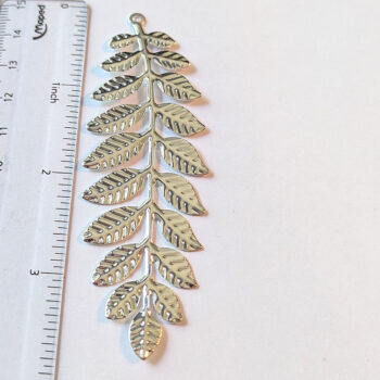 Large Furn Leaf Branch Pendant / Connector Silver - Image 2