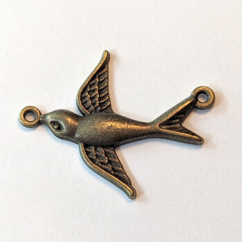 Medium Swallow Bird Connector / Pendant Bronze