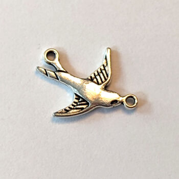 Small Swallow Bird Connector Antique Silver - Image 3