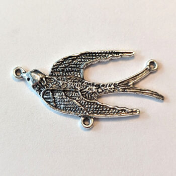 Swallow Bird Connector / Pendant Antique Silver