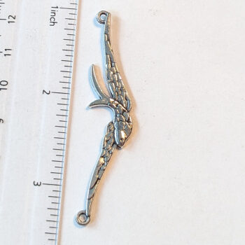 Long Soaring Bird Connector / Pendant Silver - Image 2