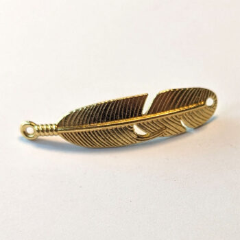 Feather / Leaf Pendant or Connector Gold - Image 4