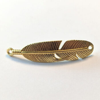 Feather / Leaf Pendant or Connector Gold