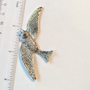 Large Soaring Bird Connector / Pendant Silver - Image 2