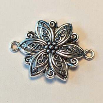 Flower Pendant / Connector Silver