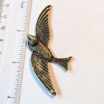 Large Soaring Bird Connector / Pendant Antique Bronze - Image 2