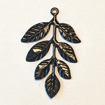 Black Branch with Leaves Leaf Pendant