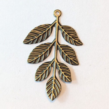 Antique Bronze Branch with Leaves Leaf Pendant