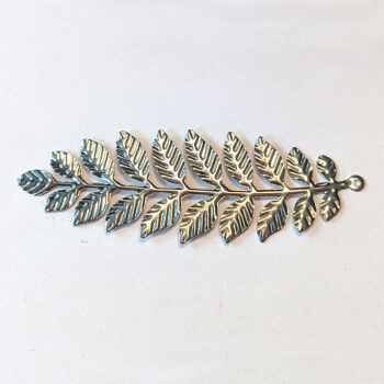 Large Silver Branch with Leaves Leaf Pendant