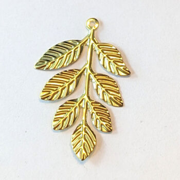 Gold Branch with Leaves Leaf Pendant