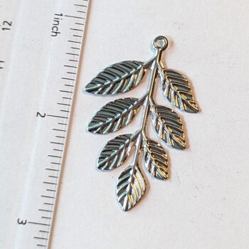 Silver Branch with Leaves Leaf Pendant - Image 2