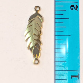 Stainless Steel Gold Leaf Pendant / Connector Gold - Image 2