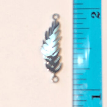 Stainless Steel Silver Leaf Connector / Pendant - Image 2