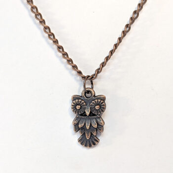 Owl Pendant Necklace Antique Copper - Image 4