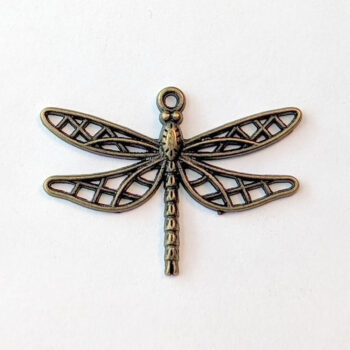 Hollow Cutout Dragonfly Pendant Antique Bronze