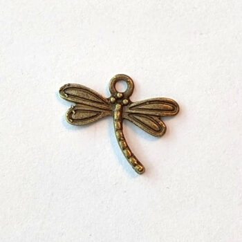 Dragonfly Curved Tail Charm Small Antique Bronze - Image 3