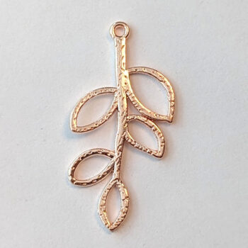 Hollow Cutout Leaf Branch Pendant Rose Gold